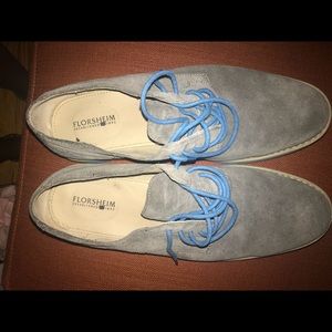 Grey suede w/ blue shoestring